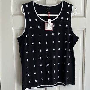 NWT Talbots Knit Black and White Top